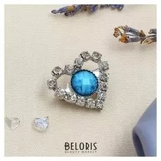 Брошь "" сердечки, в серебре