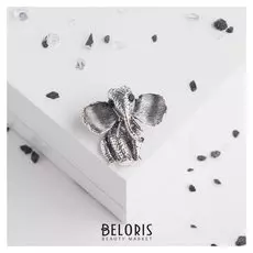 Брошь "Слон", цвет черненого серебра