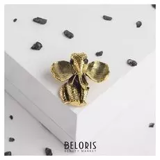 Брошь "Слон", цвет черненого золота