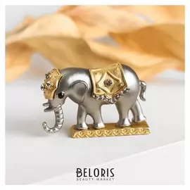 Брошь "Слон", цвет матовый серебряно-золотой