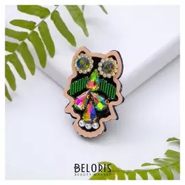 Брошь "Сова" контур