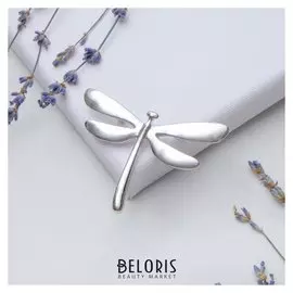 Брошь "Стрекоза", цвет серебра