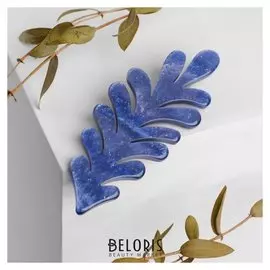 Брошь "Ветвь" блестящая, цвет голубой