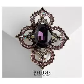 Брошь "Вивальди", цвет фиолетовый в серебре