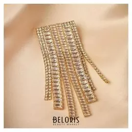 Брошь "Водопад", цвет белый в золоте