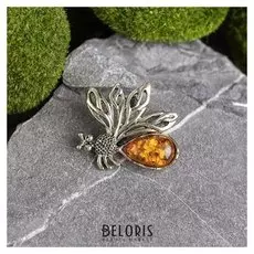 Брошь "Янтарь" муха в профиль