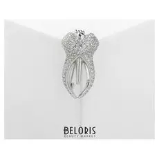 Брошь "Зуб", цвет белый в серебре