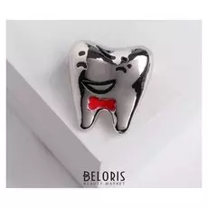 Брошь "Зуб" красавчик, цвет серебро