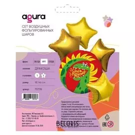 Букет из фольгированных шаров «Дракоша», набор 5 шт.