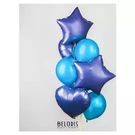 Букет из шаров «Хром», фольга, латекс, набор 14 шт., цвет сиреневый