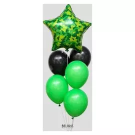 Букет из шаров «Камуфляж», латекс, фольга, набор 6 шт.