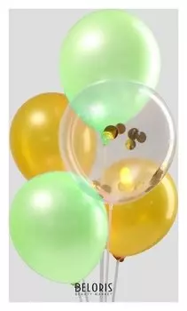 Букет из шаров «Летняя фантазия», латекс, с конфетти, набор 15 шт.