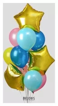 Букет из шаров «Нежность», латекс макарун, фольга, набор 12 шт.