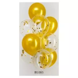 Букет из шаров «Праздничный», латекс, с конфетти, набор 10 шт.