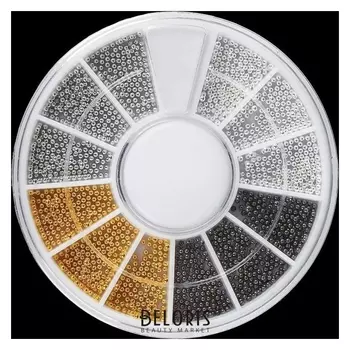 Бульонки для декора, d = 0,8 мм, 12 ячеек, цвет белый/чёрный/золотистый/серебристый