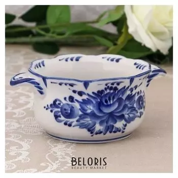 Бульонница «Рябинушка», с ручками, H=7 см, 0,45 л, гжель