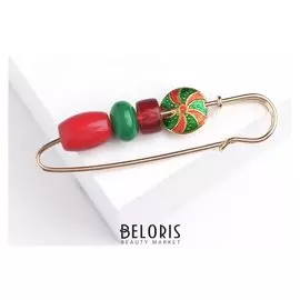 Булавка "Цветок" маргаритка, 7 см, цветная в золоте