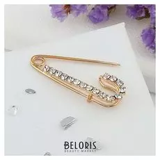 Булавка "Классика-россыпь", 3,5 см, цвет белый в золоте