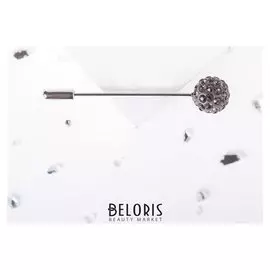 Булавка "Кружок" классический, 5,5 см, цвет серый в серебре