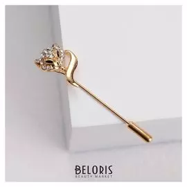 Булавка "Лиса", 5 см, цвет белый в золоте