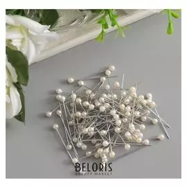 Булавка металл с шариком "Жемчужные" набор 100 шт 3,7 см