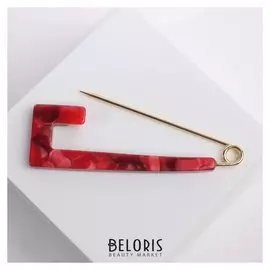 Булавка пластик "Квадрат" мозаика, 8,5 см, цвет красный