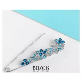 Булавка "Роса", 10 см, цвет сине-голубой в серебре