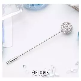 Булавка "Шамбала" классика, 5,5 см, цвет белый в серебре