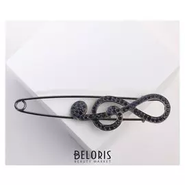 Булавка "Скрипичный ключ", 10см, цвет тёмно-синий в сером металле