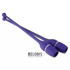 Булавы гимнастические Pastorelli сборные с кристаллами, Masha, FIG фиолетовый, 40,5