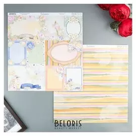 Бумага для скрапбукинга Bobunny - коллекция «Harmony» - лист «dragonflies»