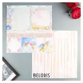 Бумага для скрапбукинга Bobunny - коллекция «Harmony» - лист «welcome»