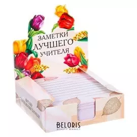 Бумага для записей в коробке "Заметки лучшего учителя", 250 листов, размер листа 9 х 9 см