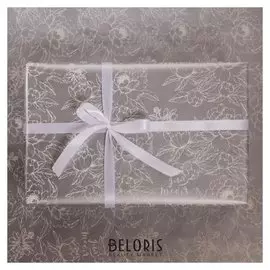 Бумага глянцевая в рулоне «Цветы», серебряная краска 0.68 × 8 м