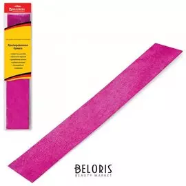 Бумага гофрированная металлик розовая