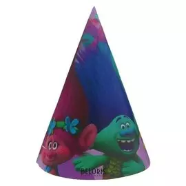 Бумажные колпаки «Тролли», набор 6 шт.