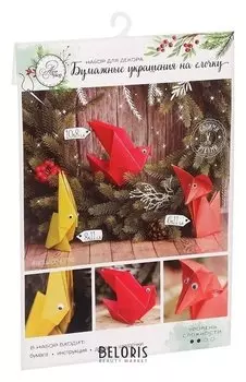 Бумажные украшения на ёлочку «Лесные зверушки», набор для декора, 21 × 29,7 см