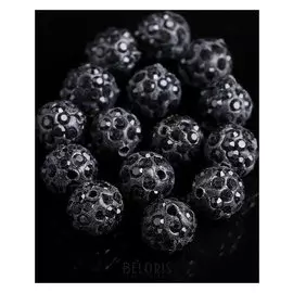 Бусина "ШАМБАЛА" 10мм (набор 15шт), цвет черный