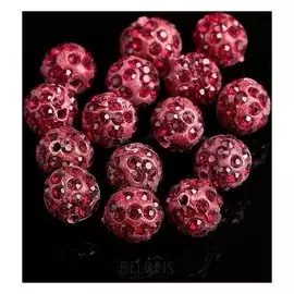 Бусина "ШАМБАЛА" 10мм (набор 15шт), цвет темно-красный