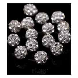 Бусина "Шамбала" 6мм (Набор 15шт), цвет белый