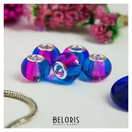 Бусинка "Леденец", цвет сине-розовый