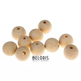Бусины деревянные D=18 мм (Набор 10 шт) без покрытия