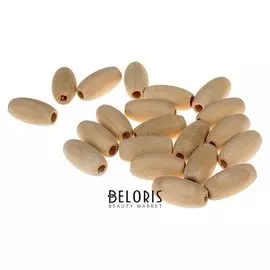 Бусины деревянные тубы овальные 20х10 мм (Набор 20 шт) без покрытия