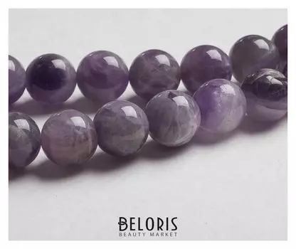 Бусины на нити шар №12 "Аметист" светлый (32 бусины)