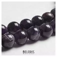 Бусины на нити шар №12 "Аметист" темный (32 бусины)