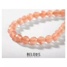 Бусины на нити шар №4 "Агат оранжевый", 38см