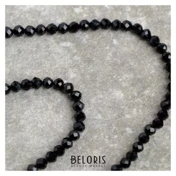 Бусины на нити "Шпинель" №3, цвет чёрный, 37,5см