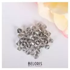 Бусины стеклянные 4х4 мм, Z-439, (Набор 40 шт) (851серый)