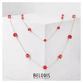 Бусы 2 яруса "Август" кубы, цвет красный в золоте, L=90