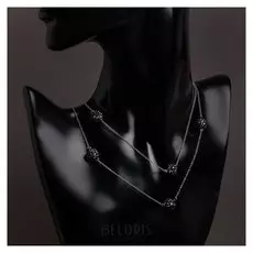 Бусы "Цепь" блеск шамбала, цвет чёрный в серебре, L=80, №12